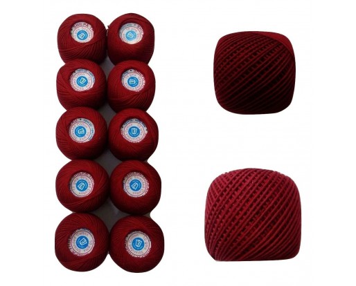 TURKEY RED - Set Lot of 10 - 6 Ply Strand - Cotton Thread Yarn Cross Stitch Embroidery	